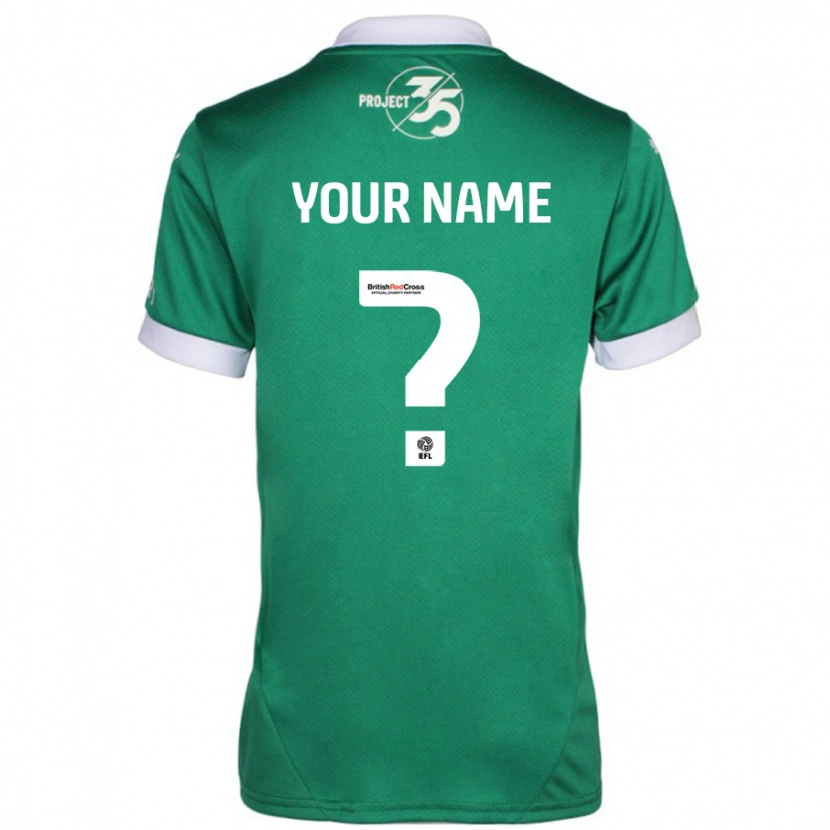 Danxen Hombre Camiseta Su Nombre #0 Verde Blanco 1ª Equipación 2024/25 La Camisa