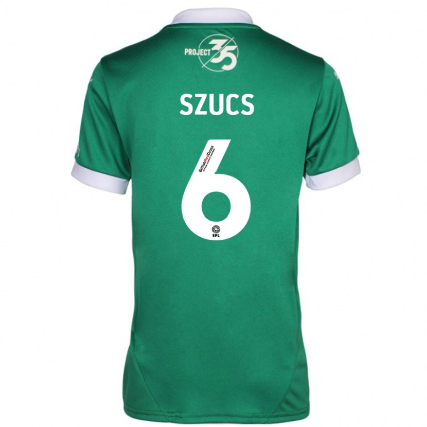 Danxen Hombre Camiseta Kornél Szűcs #6 Verde Blanco 1ª Equipación 2024/25 La Camisa