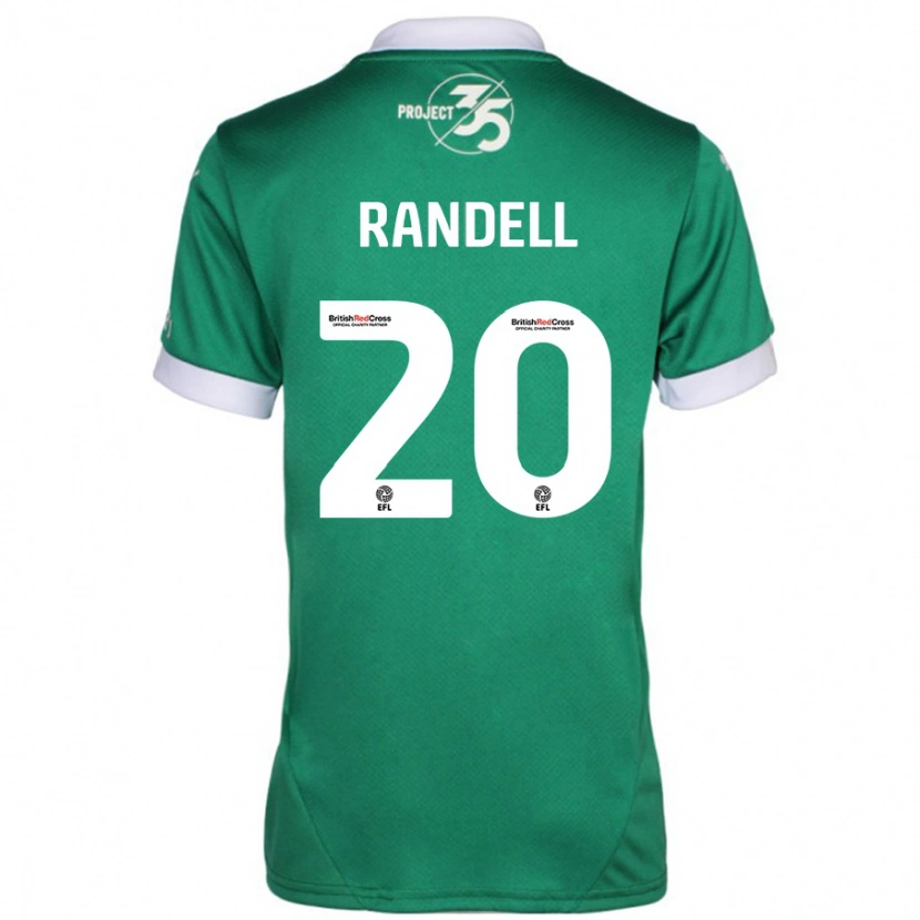 Danxen Hombre Camiseta Adam Randell #20 Verde Blanco 1ª Equipación 2024/25 La Camisa