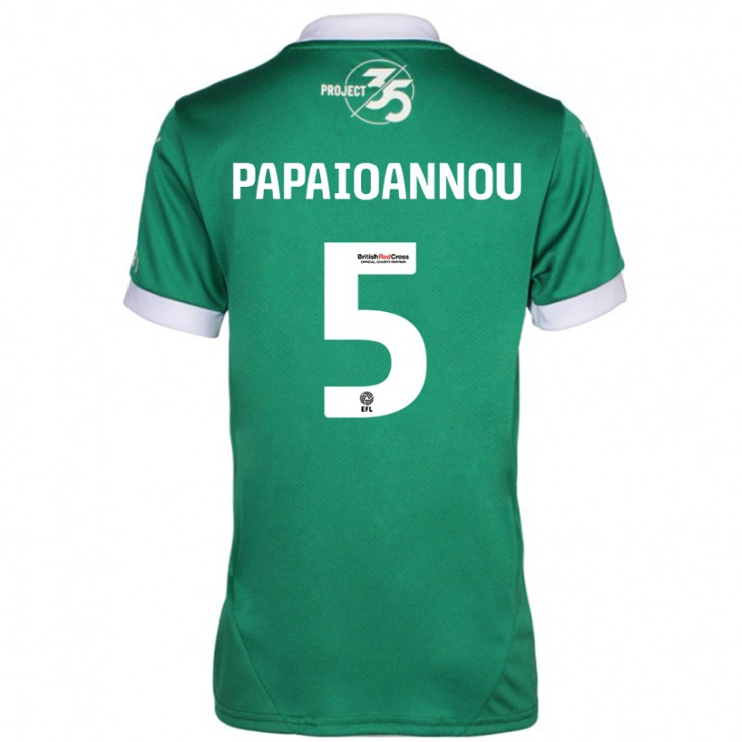 Danxen Hombre Camiseta Panagiota Papaioannou #5 Verde Blanco 1ª Equipación 2024/25 La Camisa