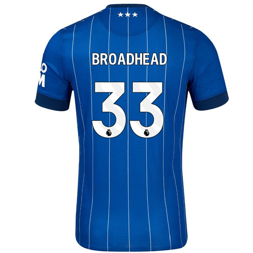 Danxen Hombre Camiseta Nathan Broadhead #33 Azul Marino 1ª Equipación 2024/25 La Camisa