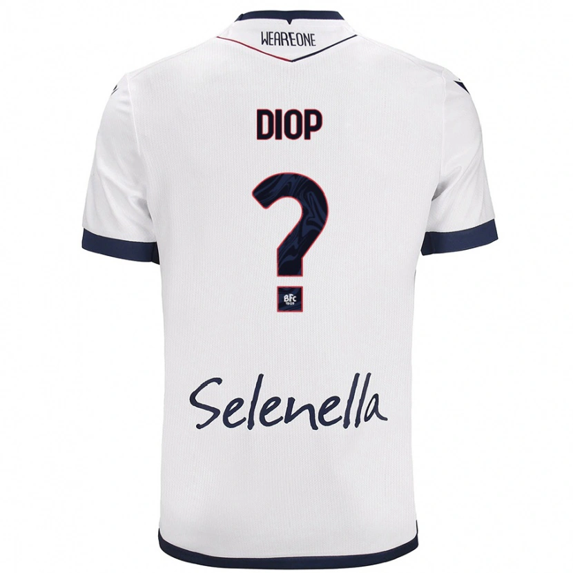 Danxen Hombre Camiseta Saer Diop #0 Blanco Azul Real 2ª Equipación 2024/25 La Camisa