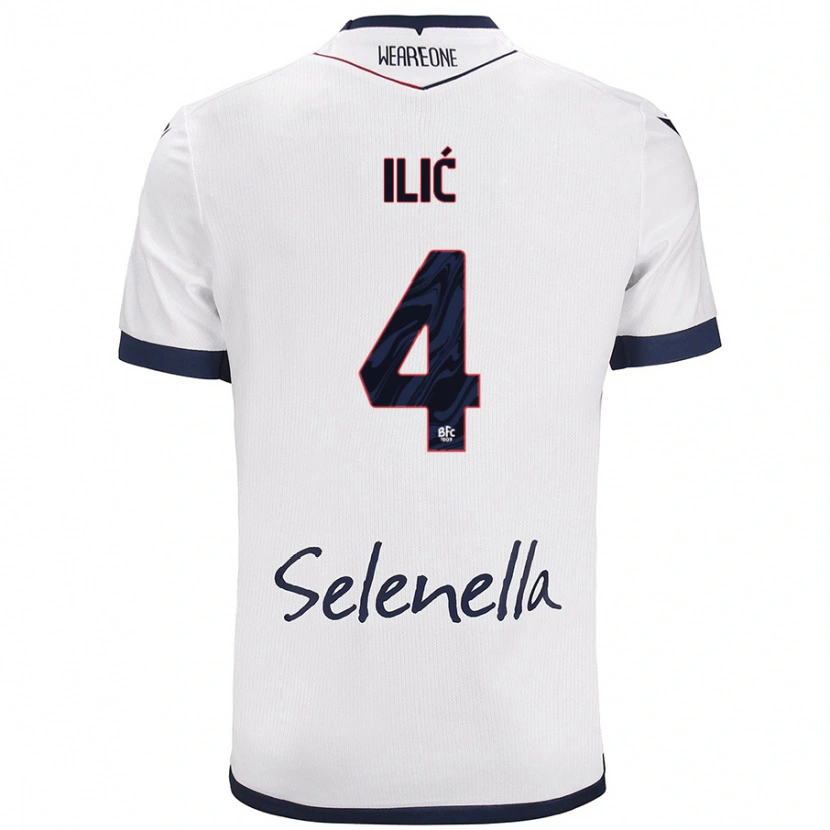 Danxen Hombre Camiseta Mihajlo Ilić #4 Blanco Azul Real 2ª Equipación 2024/25 La Camisa