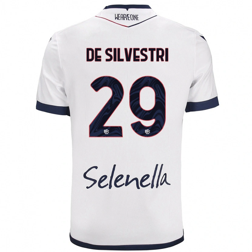 Danxen Hombre Camiseta Lorenzo De Silvestri #29 Blanco Azul Real 2ª Equipación 2024/25 La Camisa