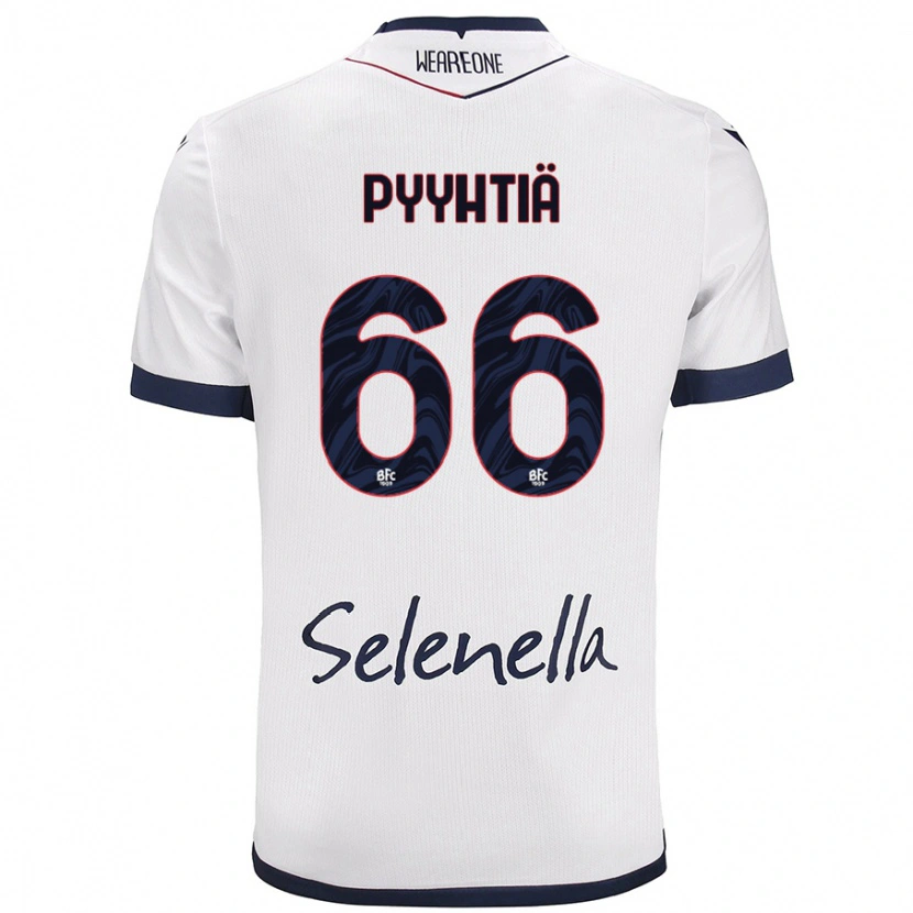 Danxen Hombre Camiseta Niklas Pyyhtiä #66 Blanco Azul Real 2ª Equipación 2024/25 La Camisa