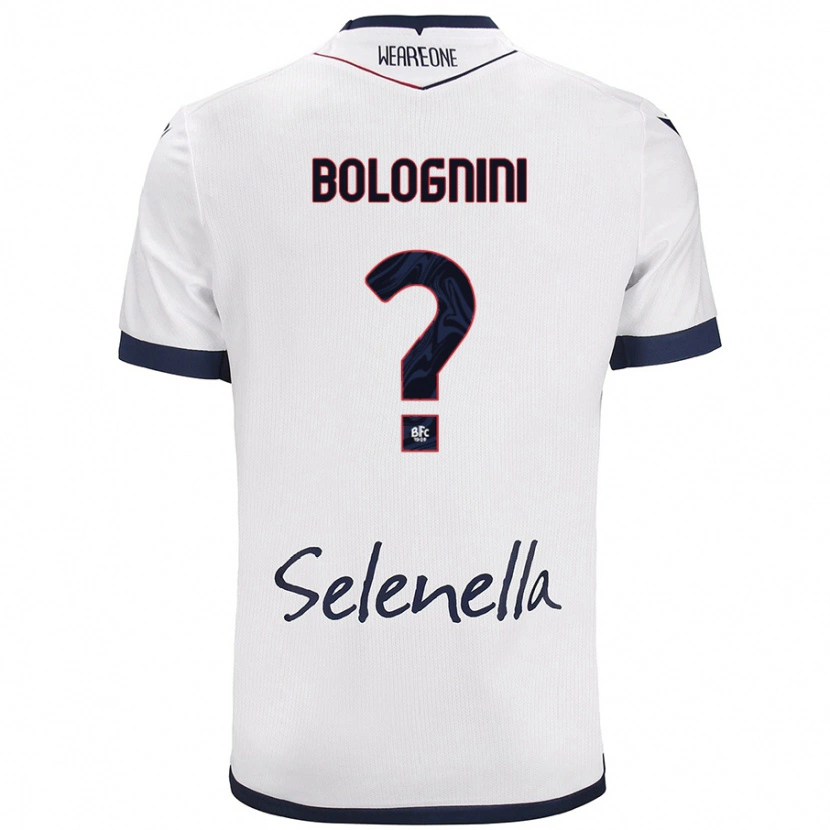 Danxen Hombre Camiseta Andrea Bolognini #0 Blanco Azul Real 2ª Equipación 2024/25 La Camisa