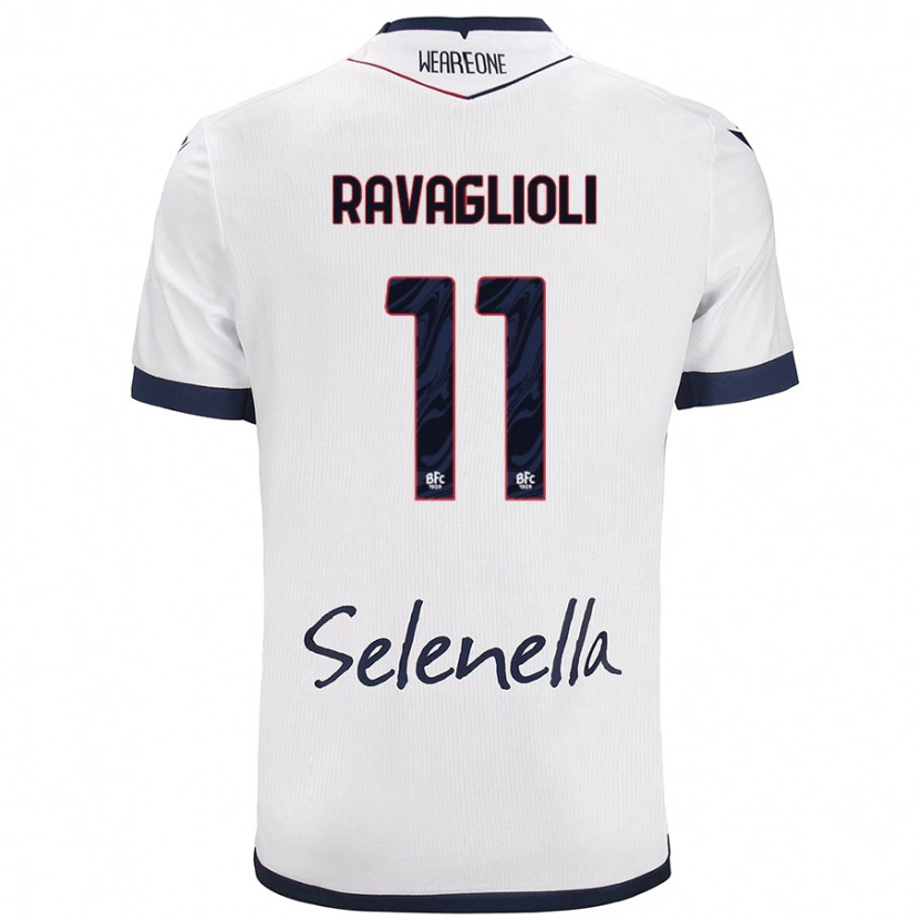 Danxen Hombre Camiseta Tommaso Ravaglioli #11 Blanco Azul Real 2ª Equipación 2024/25 La Camisa