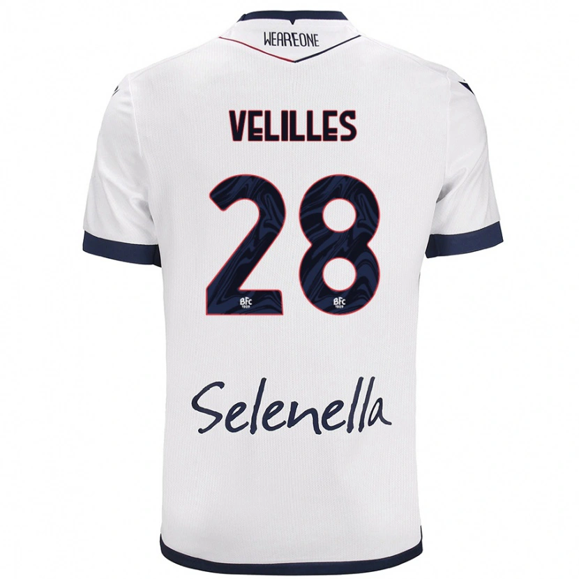 Danxen Hombre Camiseta Aarón Velilles #28 Blanco Azul Real 2ª Equipación 2024/25 La Camisa