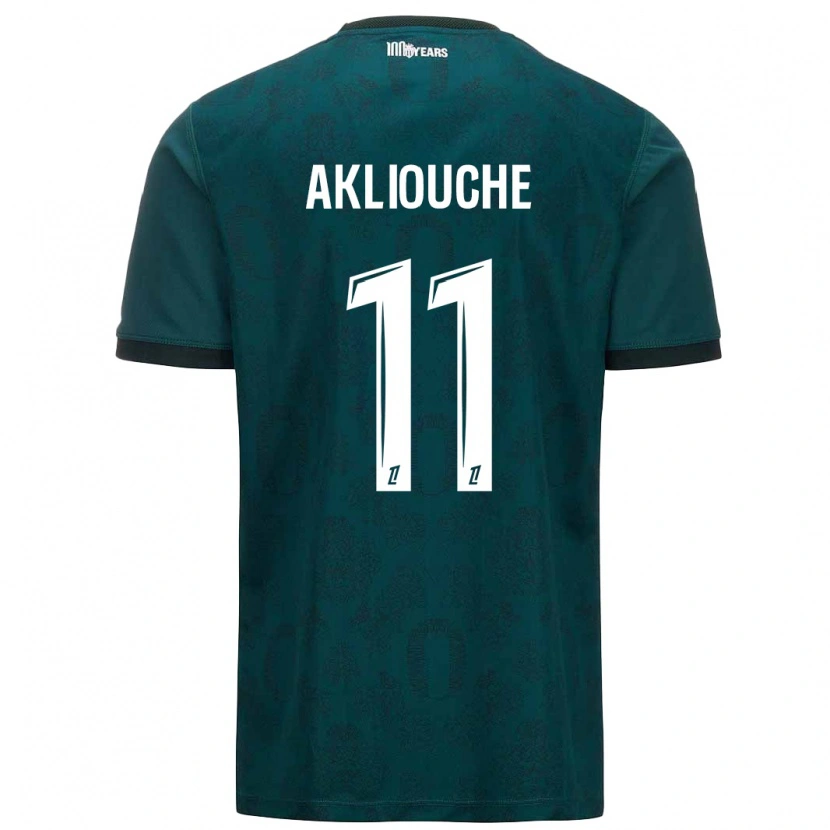 Danxen Hombre Camiseta Maghnes Akliouche #11 Verde Oscuro 2ª Equipación 2024/25 La Camisa