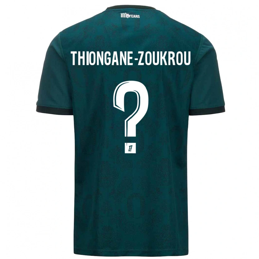 Danxen Hombre Camiseta Ackah-Tidiane Thiongane-Zoukrou #0 Verde Oscuro 2ª Equipación 2024/25 La Camisa