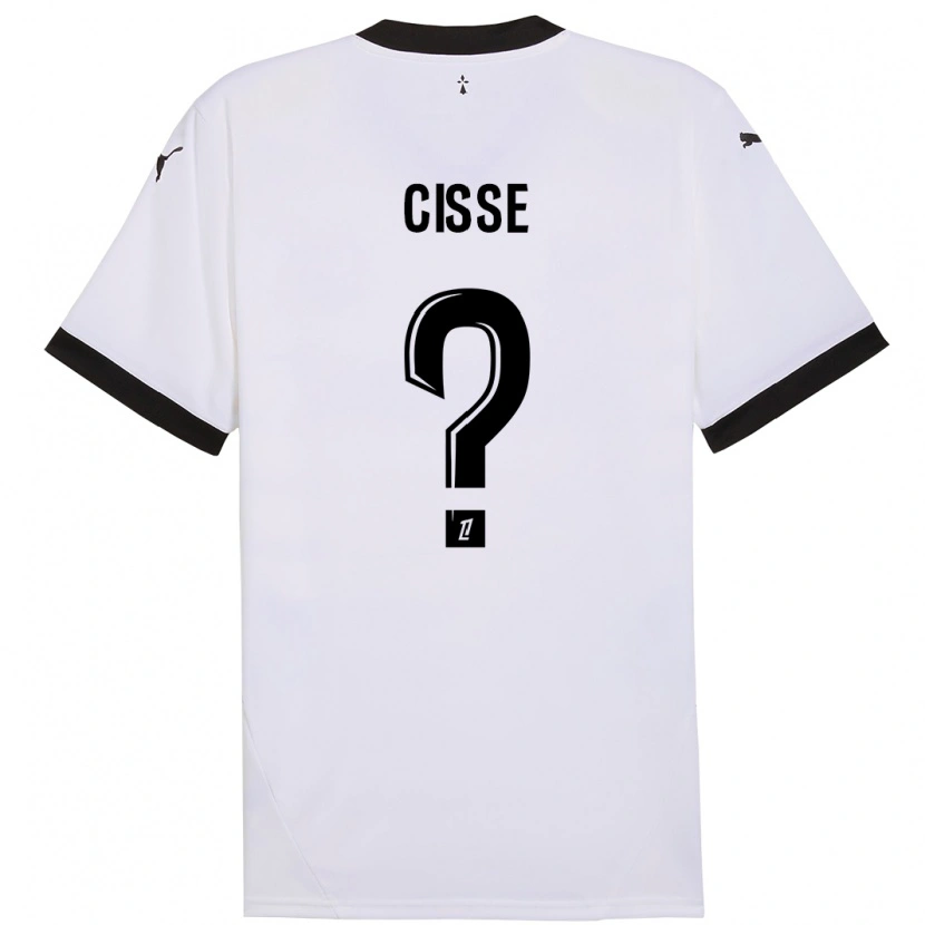 Danxen Hombre Camiseta Djaoui Cissé #0 Blanco Negro 2ª Equipación 2024/25 La Camisa