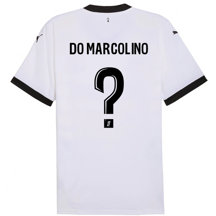 Danxen Hombre Camiseta Arsène Do Marcolino #0 Blanco Negro 2ª Equipación 2024/25 La Camisa