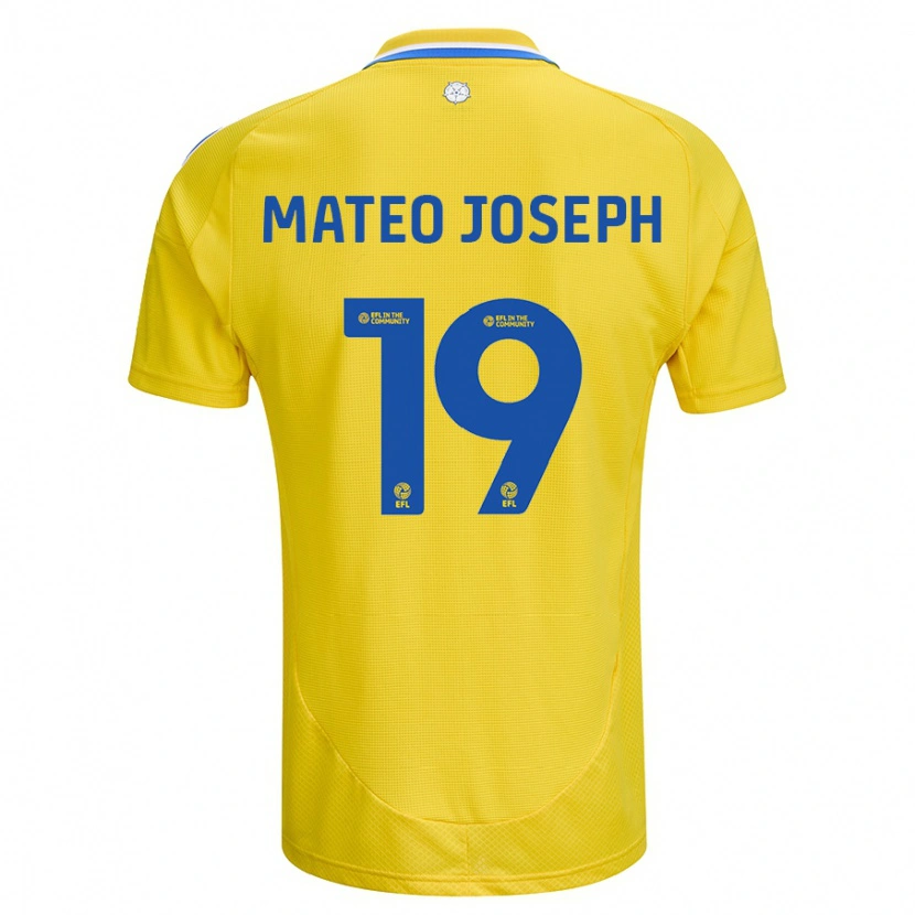 Danxen Hombre Camiseta Mateo Joseph #19 Amarillo Azul 2ª Equipación 2024/25 La Camisa