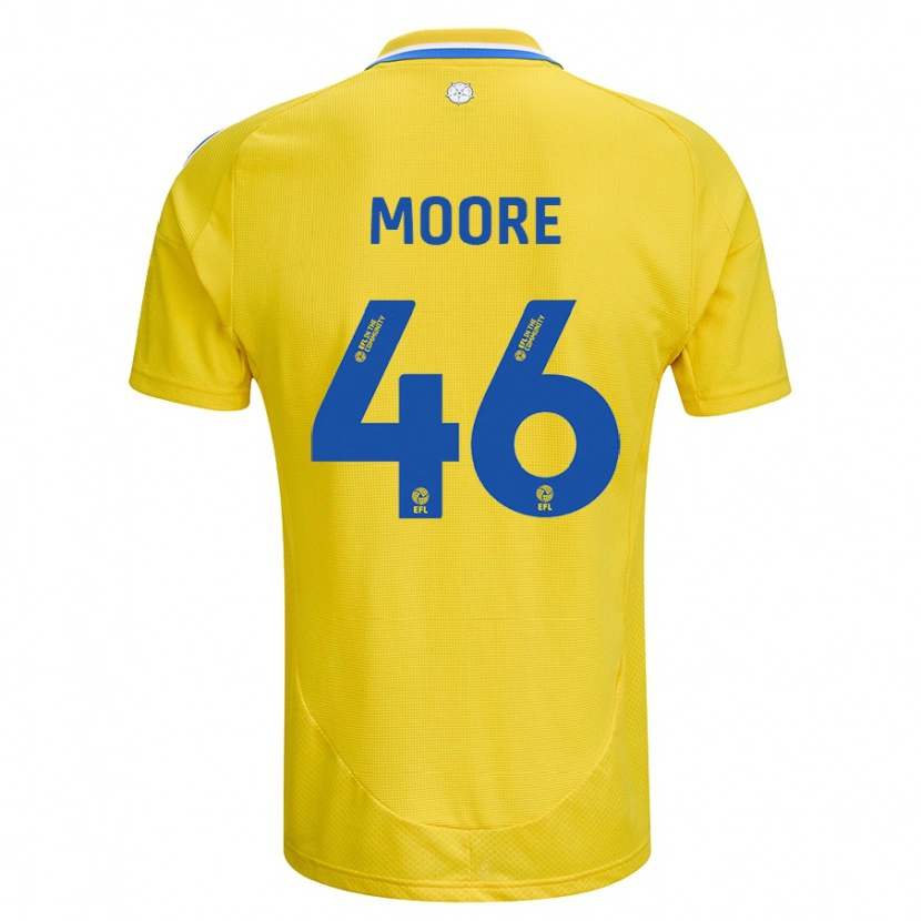 Danxen Hombre Camiseta Kris Moore #46 Amarillo Azul 2ª Equipación 2024/25 La Camisa