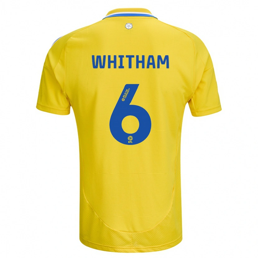 Danxen Hombre Camiseta Danielle Whitham #6 Amarillo Azul 2ª Equipación 2024/25 La Camisa