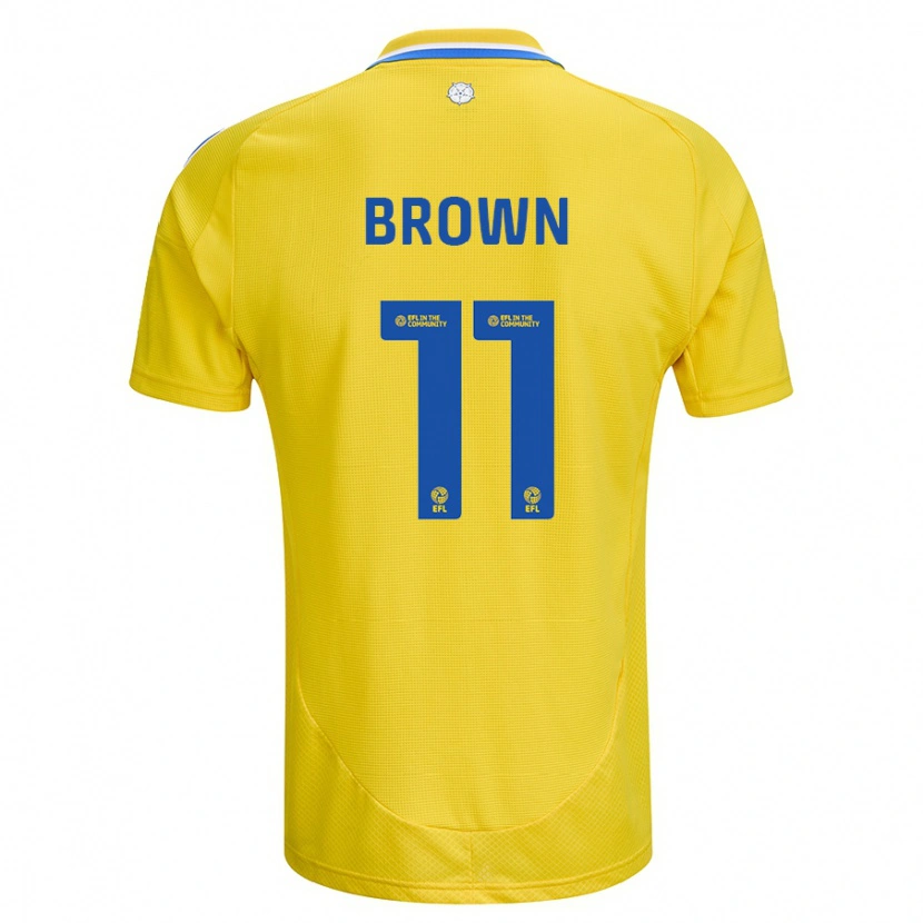 Danxen Hombre Camiseta Abbie Brown #11 Amarillo Azul 2ª Equipación 2024/25 La Camisa