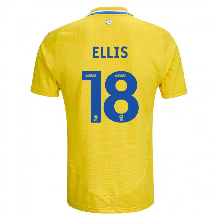 Danxen Hombre Camiseta Macy Ellis #18 Amarillo Azul 2ª Equipación 2024/25 La Camisa