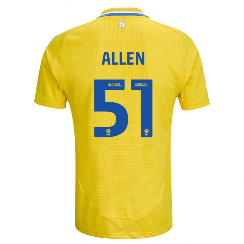 Danxen Hombre Camiseta Charlie Allen #51 Amarillo Azul 2ª Equipación 2024/25 La Camisa