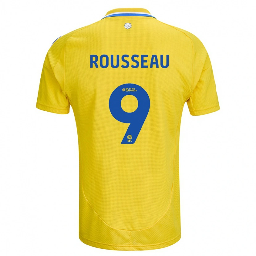 Danxen Hombre Camiseta Jess Rousseau #9 Amarillo Azul 2ª Equipación 2024/25 La Camisa