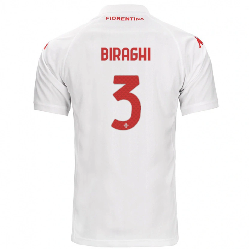 Danxen Hombre Camiseta Cristiano Biraghi #3 Blanco 2ª Equipación 2024/25 La Camisa