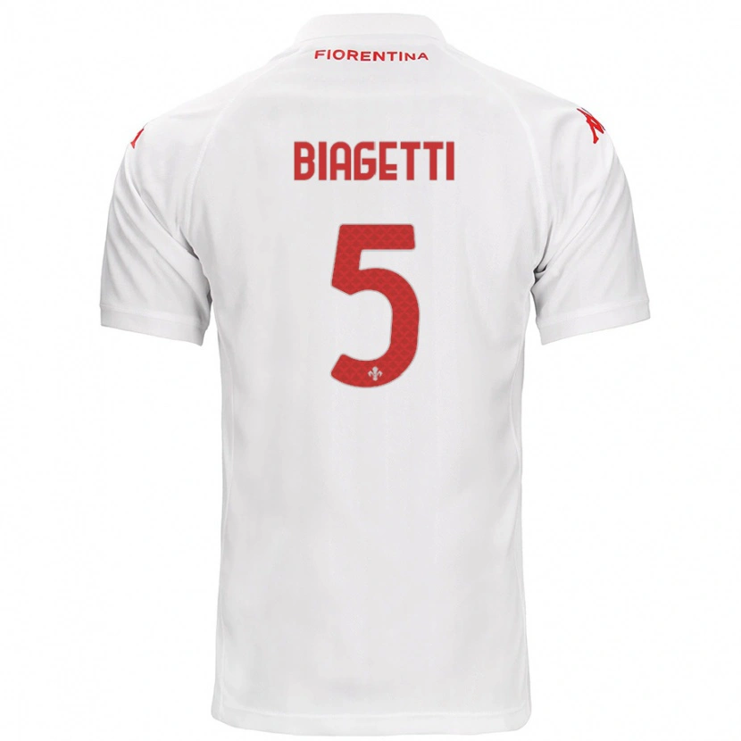 Danxen Hombre Camiseta Christian Biagetti #5 Blanco 2ª Equipación 2024/25 La Camisa