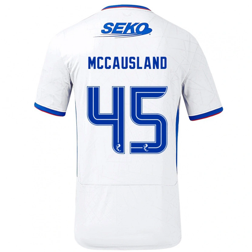 Danxen Hombre Camiseta Ross Mccausland #45 Blanco Azul 2ª Equipación 2024/25 La Camisa