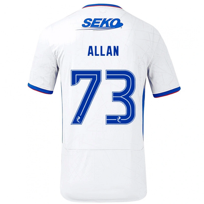 Danxen Hombre Camiseta Connor Allan #73 Blanco Azul 2ª Equipación 2024/25 La Camisa