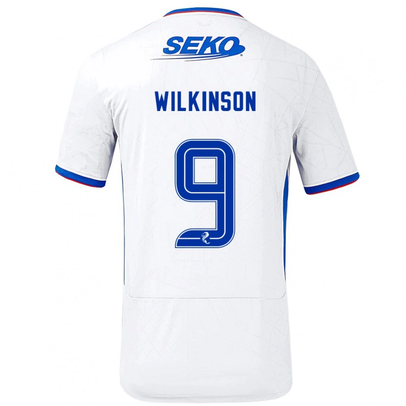 Danxen Hombre Camiseta Katie Wilkinson #9 Blanco Azul 2ª Equipación 2024/25 La Camisa