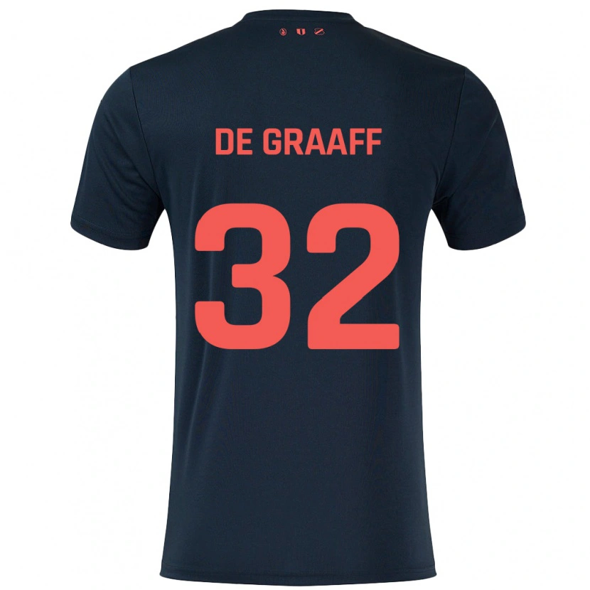 Danxen Hombre Camiseta Tom De Graaff #32 Negro Rojo 2ª Equipación 2024/25 La Camisa