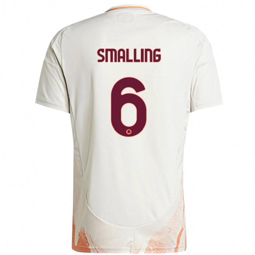 Danxen Hombre Camiseta Chris Smalling #6 Crema Blanco Naranja 2ª Equipación 2024/25 La Camisa