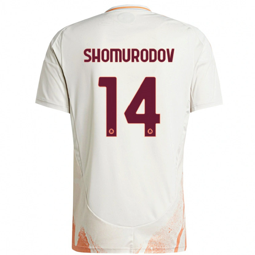 Danxen Hombre Camiseta Eldor Shomurodov #14 Crema Blanco Naranja 2ª Equipación 2024/25 La Camisa