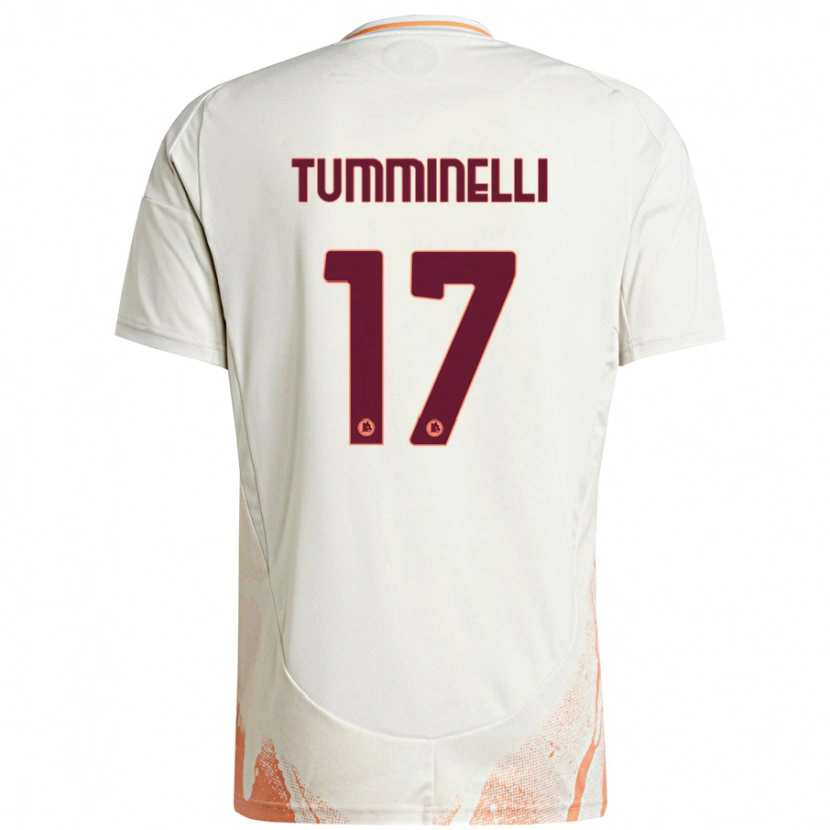 Danxen Hombre Camiseta Gianmarco Tumminelli #17 Crema Blanco Naranja 2ª Equipación 2024/25 La Camisa