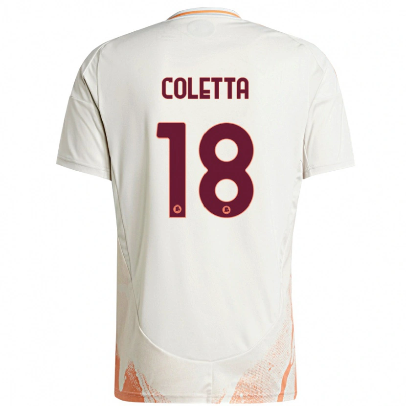 Danxen Hombre Camiseta Federico Coletta #18 Crema Blanco Naranja 2ª Equipación 2024/25 La Camisa