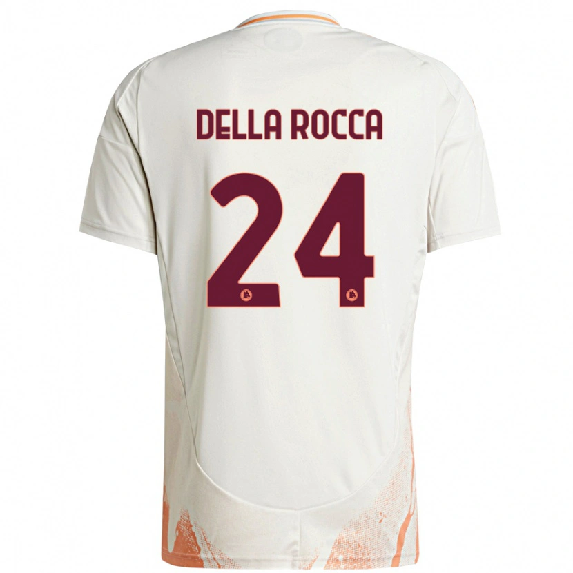 Danxen Hombre Camiseta Mattia Della Rocca #24 Crema Blanco Naranja 2ª Equipación 2024/25 La Camisa