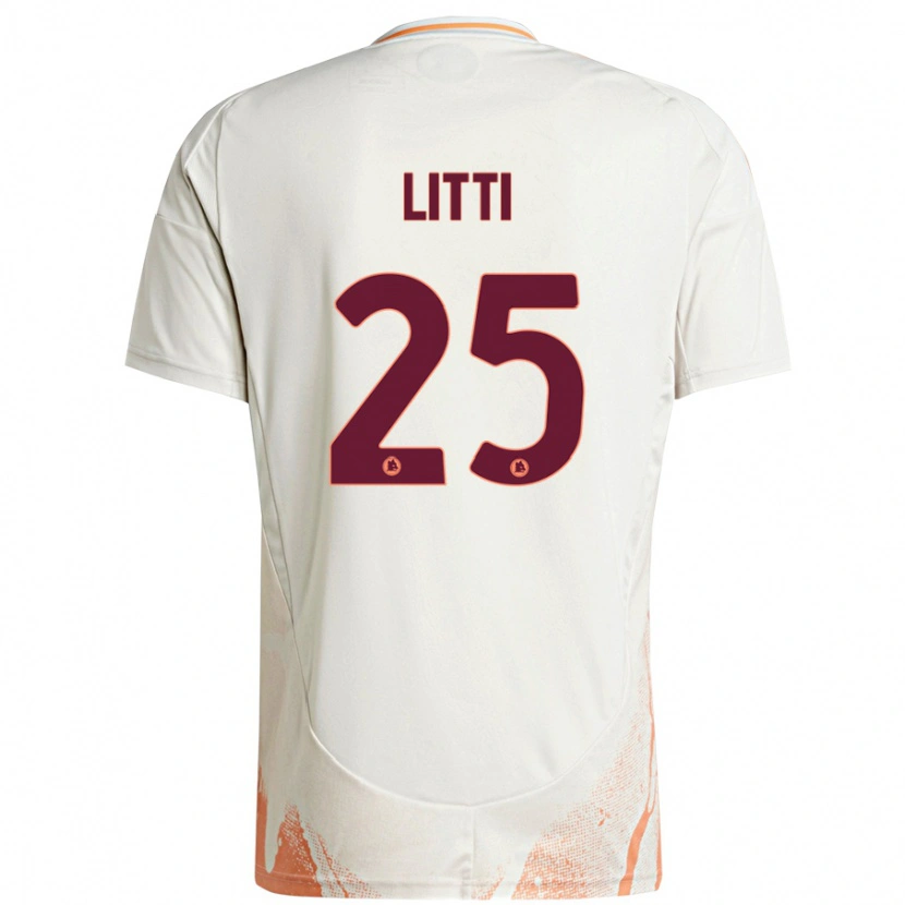 Danxen Hombre Camiseta Marco Litti #25 Crema Blanco Naranja 2ª Equipación 2024/25 La Camisa