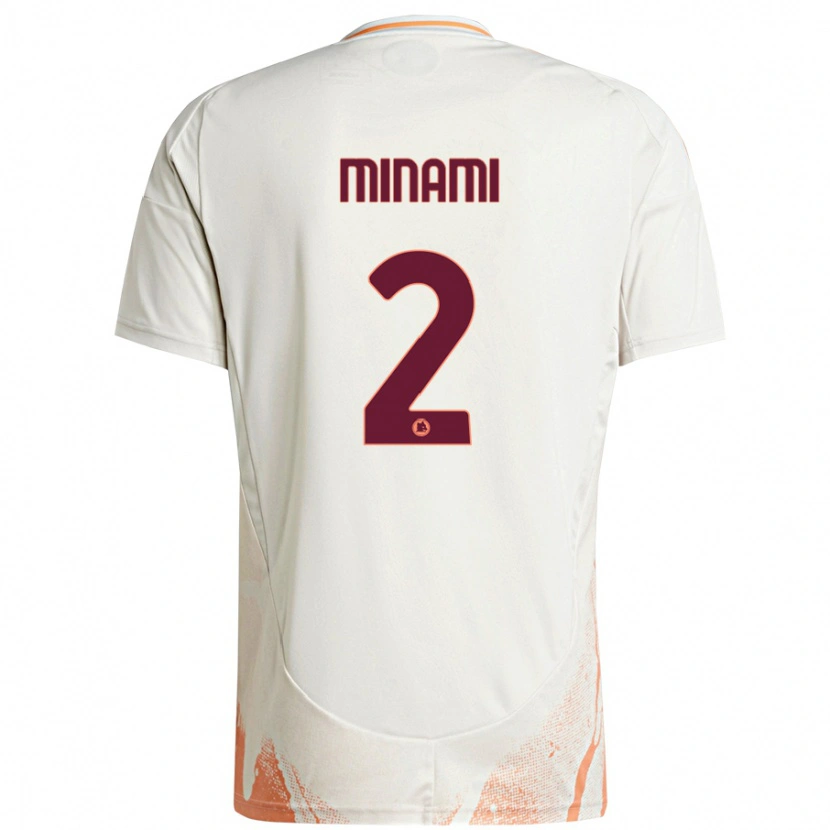 Danxen Hombre Camiseta Moeka Minami #2 Crema Blanco Naranja 2ª Equipación 2024/25 La Camisa