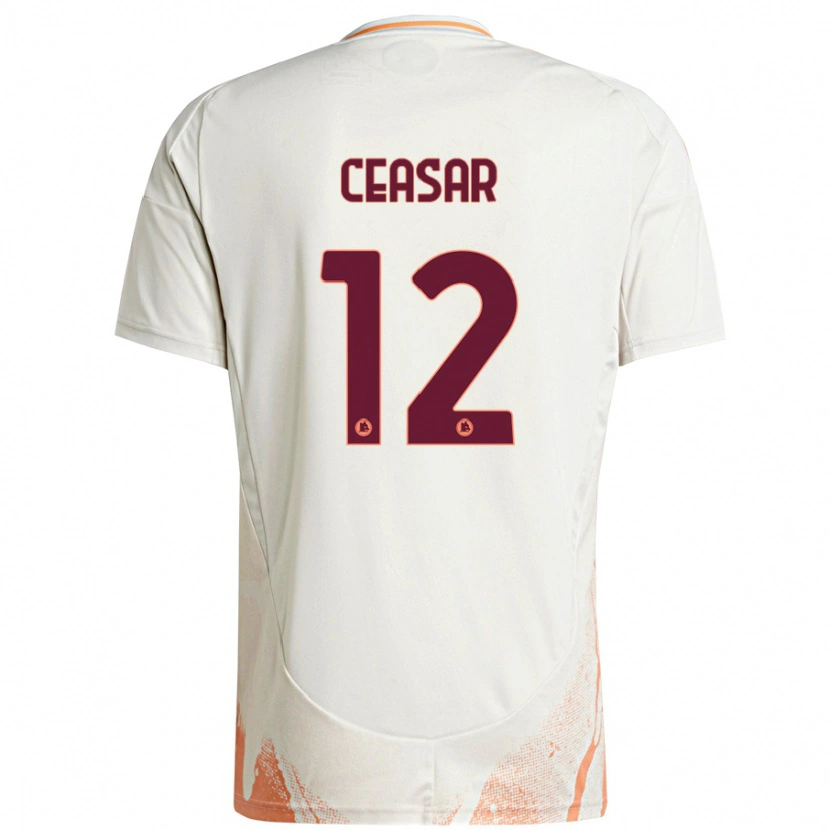 Danxen Hombre Camiseta Camelia Ceasar #12 Crema Blanco Naranja 2ª Equipación 2024/25 La Camisa