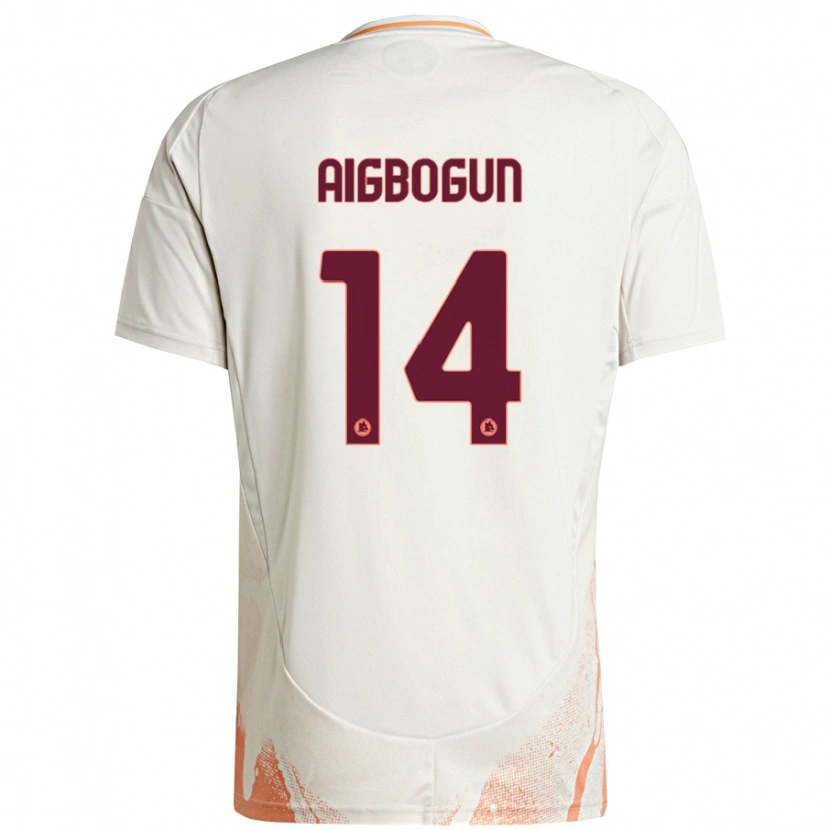 Danxen Hombre Camiseta Eseosa Aigbogun #14 Crema Blanco Naranja 2ª Equipación 2024/25 La Camisa