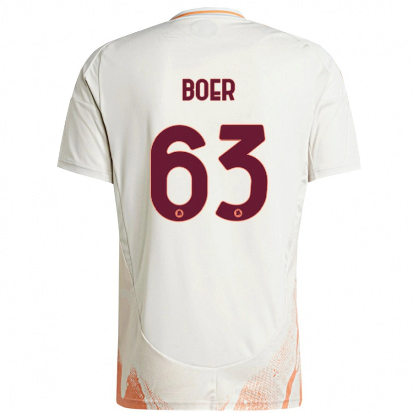 Danxen Hombre Camiseta Pietro Boer #63 Crema Blanco Naranja 2ª Equipación 2024/25 La Camisa