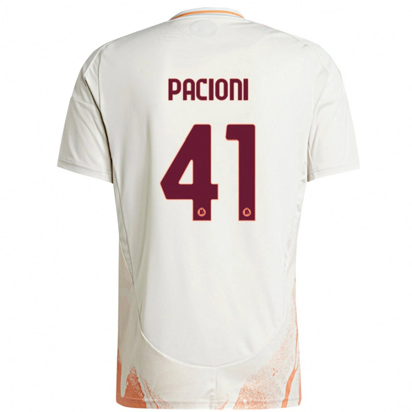 Danxen Hombre Camiseta Eleonora Pacioni #41 Crema Blanco Naranja 2ª Equipación 2024/25 La Camisa