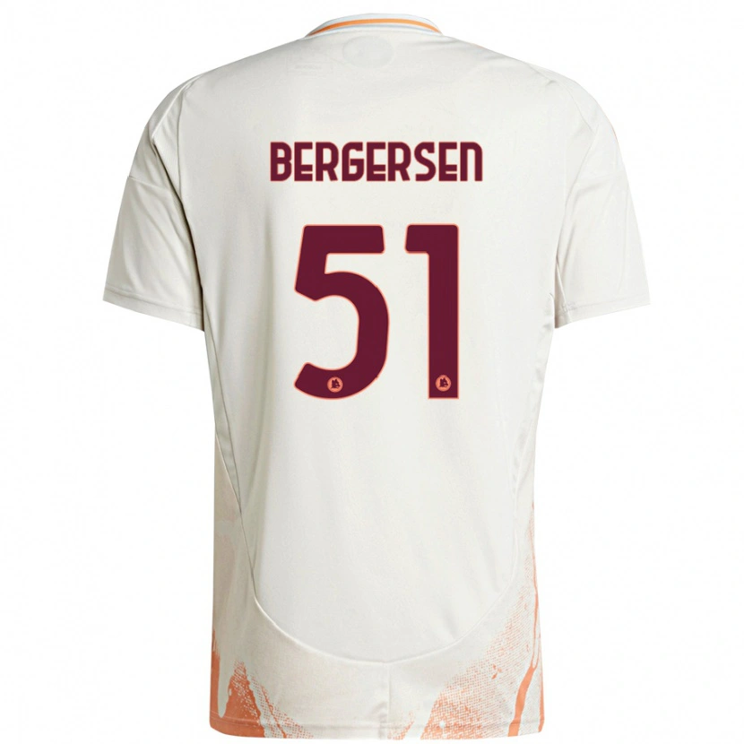 Danxen Hombre Camiseta Mina Bergersen #51 Crema Blanco Naranja 2ª Equipación 2024/25 La Camisa