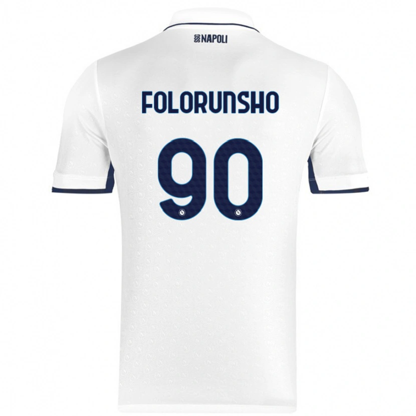 Danxen Hombre Camiseta Michael Folorunsho #90 Blanco Azul Real 2ª Equipación 2024/25 La Camisa