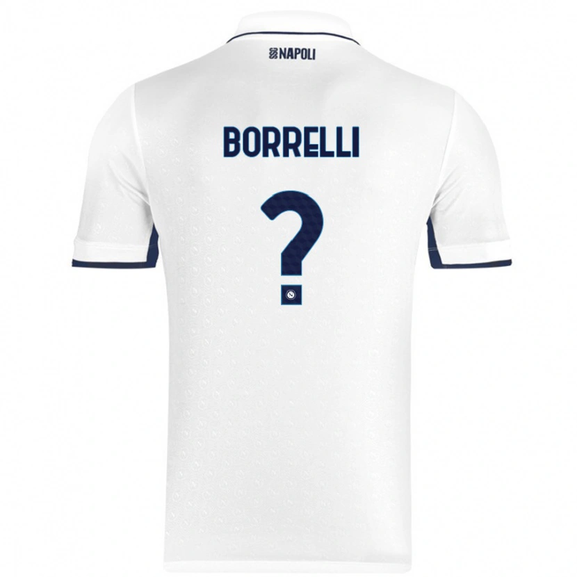 Danxen Hombre Camiseta Ciro Borrelli #0 Blanco Azul Real 2ª Equipación 2024/25 La Camisa