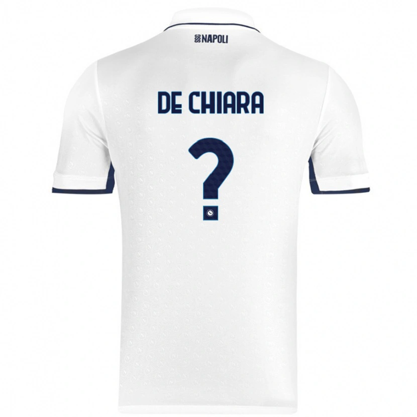 Danxen Hombre Camiseta Emmanuele De Chiara #0 Blanco Azul Real 2ª Equipación 2024/25 La Camisa