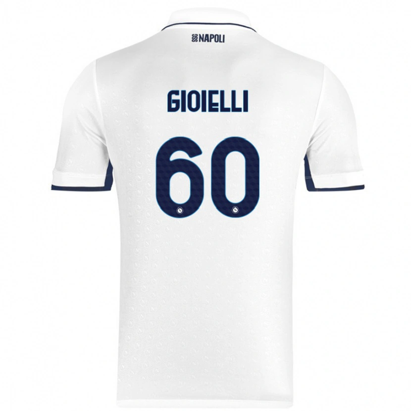 Danxen Hombre Camiseta Francesco Gioielli #60 Blanco Azul Real 2ª Equipación 2024/25 La Camisa