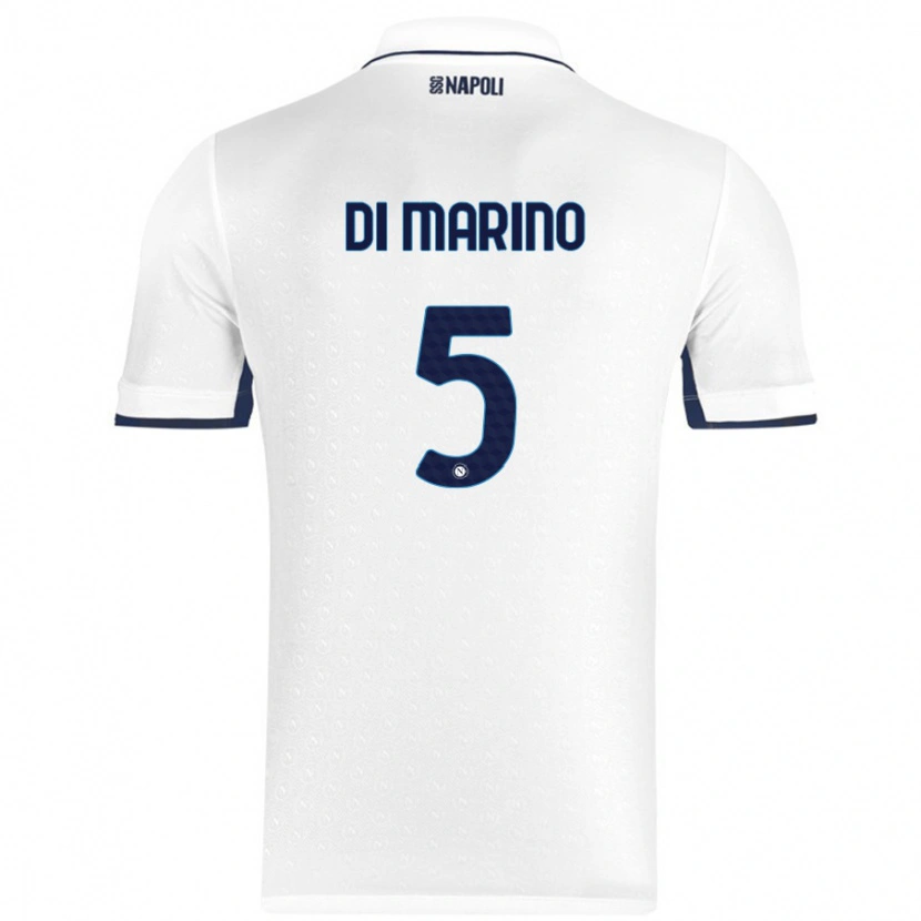 Danxen Hombre Camiseta Paola Di Marino #5 Blanco Azul Real 2ª Equipación 2024/25 La Camisa