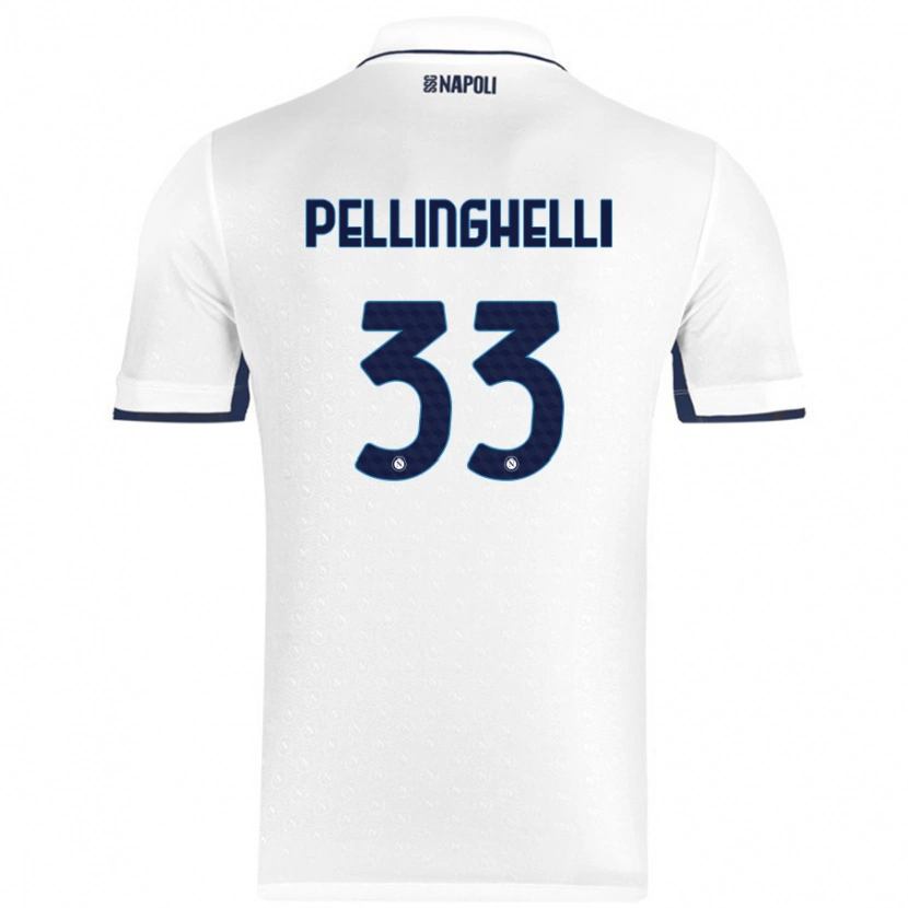 Danxen Hombre Camiseta Alice Pellinghelli #33 Blanco Azul Real 2ª Equipación 2024/25 La Camisa