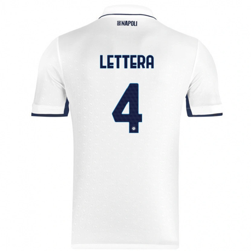 Danxen Hombre Camiseta Alessio Lettera #4 Blanco Azul Real 2ª Equipación 2024/25 La Camisa