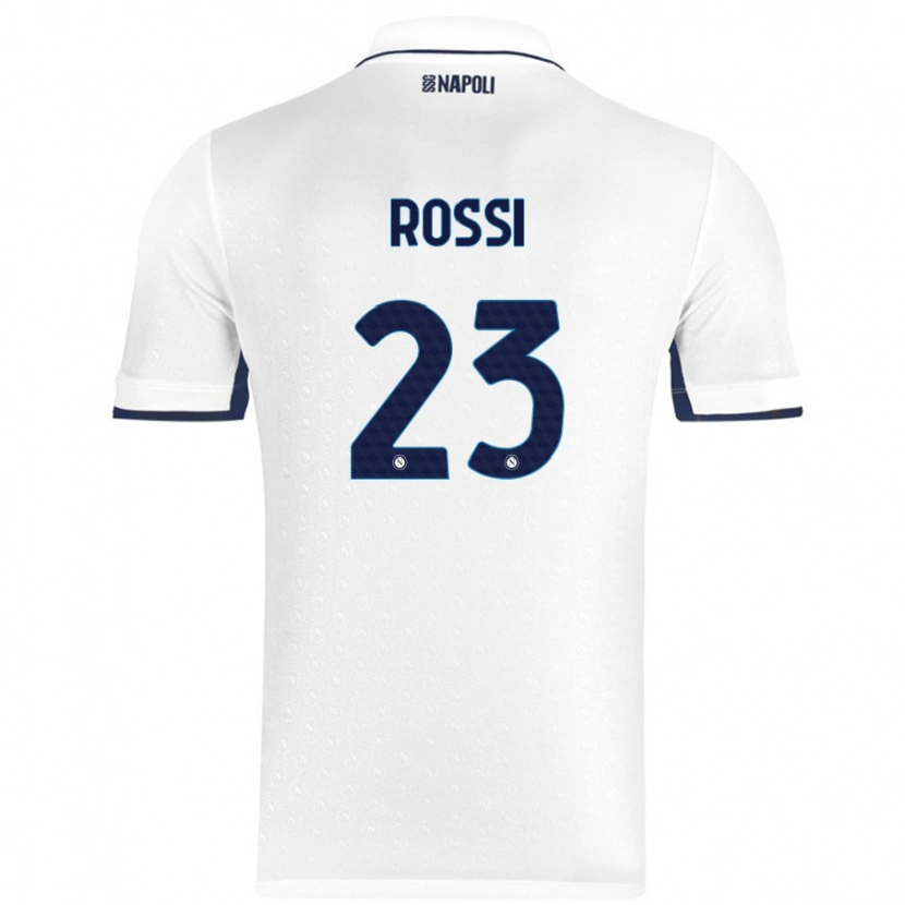 Danxen Hombre Camiseta Leonardo Rossi #23 Blanco Azul Real 2ª Equipación 2024/25 La Camisa