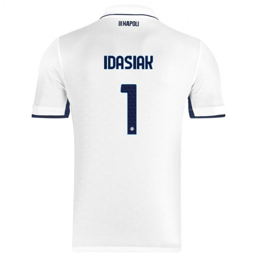 Danxen Hombre Camiseta Hubert Dawid Idasiak #1 Blanco Azul Real 2ª Equipación 2024/25 La Camisa